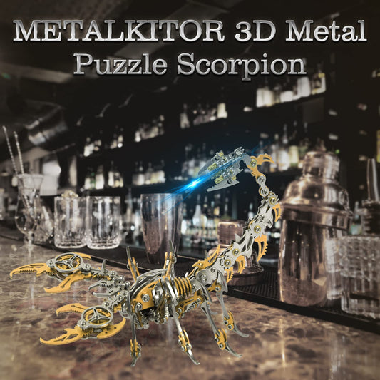 Metallic Scorpion King 3D Metal Puzzle Kits for Adults Teens - 454 pieces - Mechanical Assembly Models - Build Decorations for 4 hours (Gold)