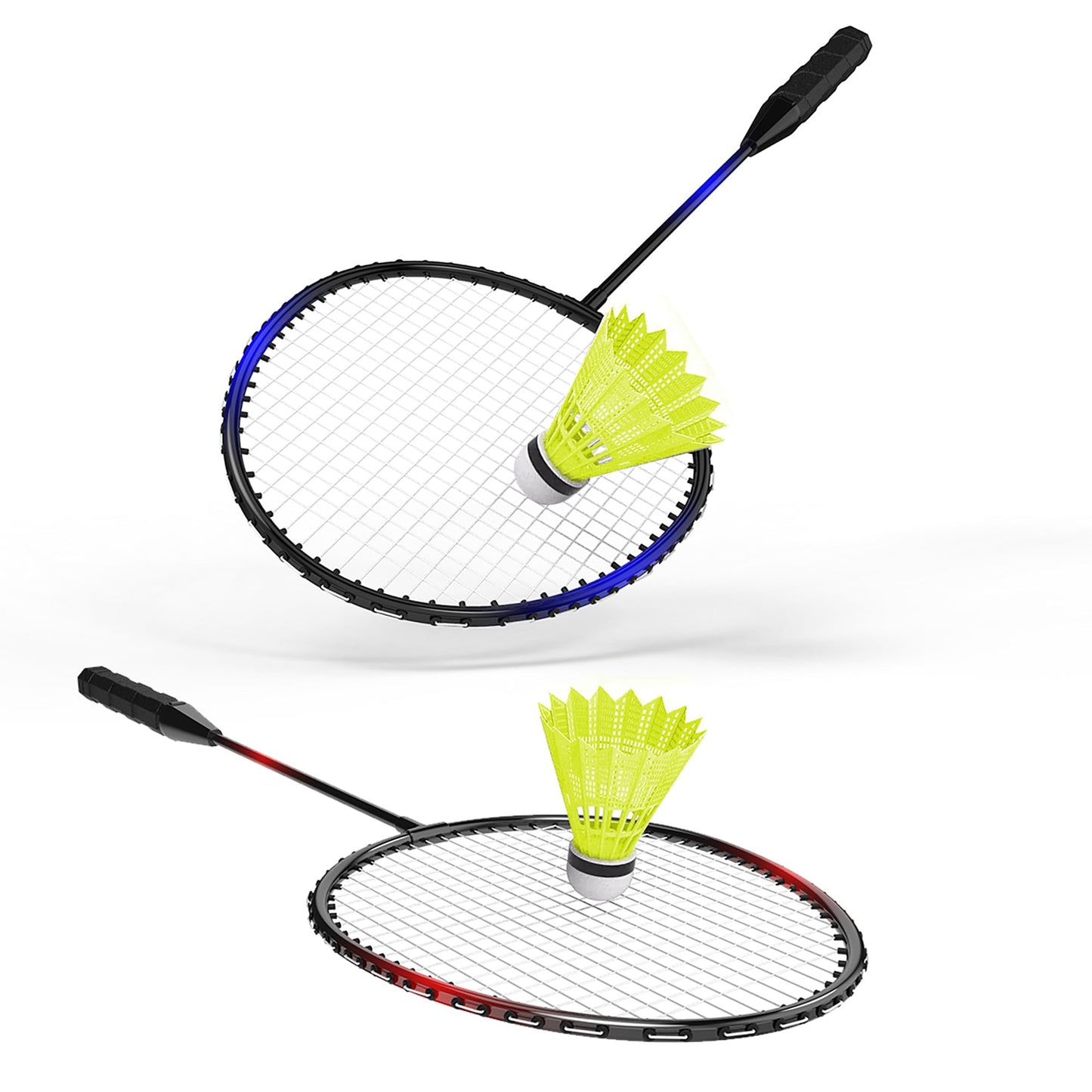KH Badminton racket set for 2-4 players, for adults and kids, perfect for family backyard sport games. Includes rackets, shuttlecocks, and carrying case.