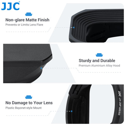 JJC metal lens hood for FUJI XF14mm F2.8 R and XF18-55mm F2.8-4 R LM OIS lenses with slide design hood cap - replaces FUJI 14/18-55 model.