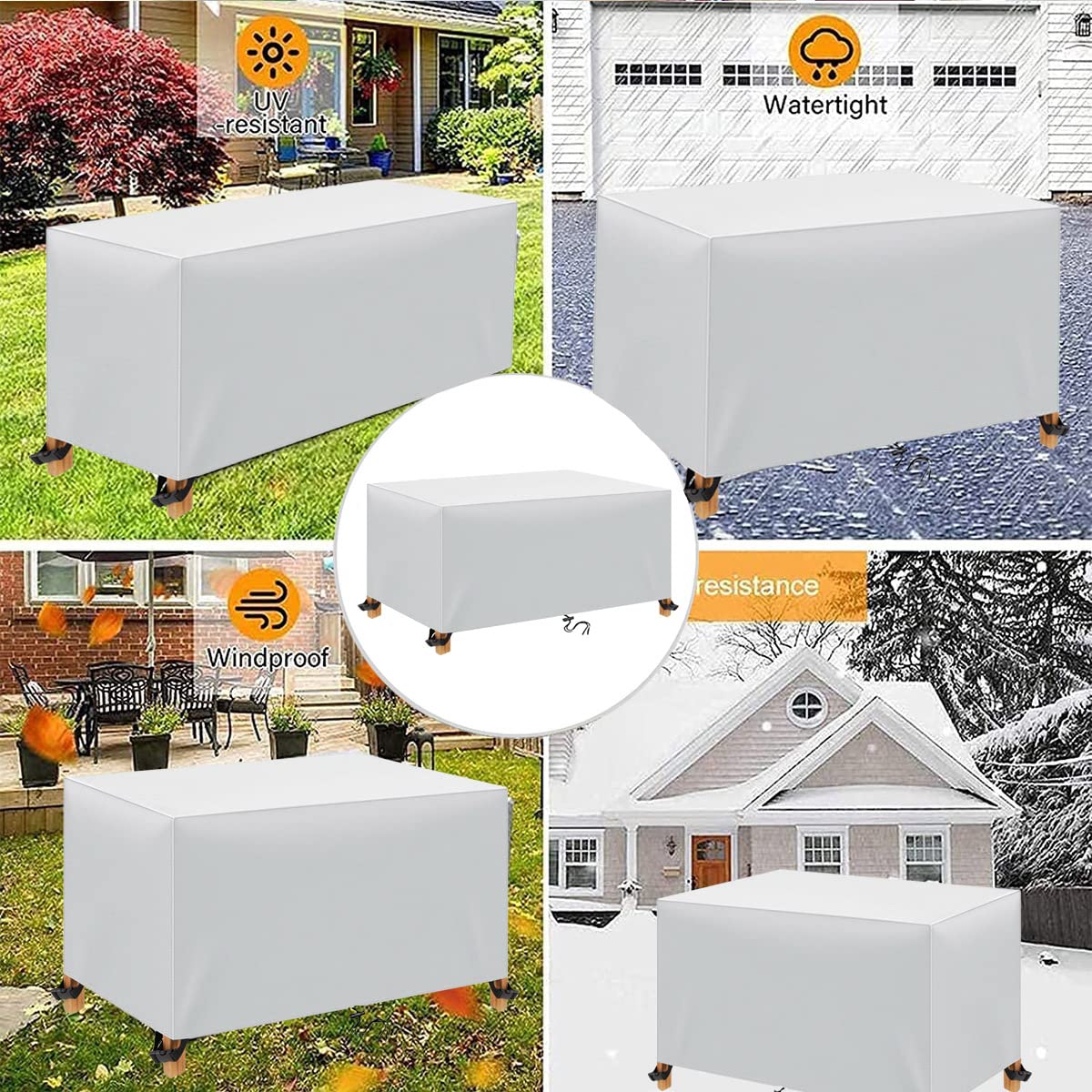 TopIdea Garden Furniture Cover 201x94x89cm Multi Size Furniture Cover 600D Protective Cover for Patio Furniture Garden Furniture Covers for Furniture Sets Tables and Chairs