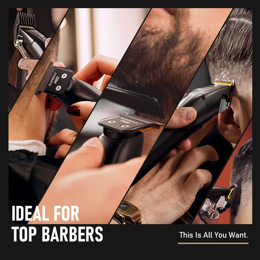 SUPRENT Professional Hair Clipper Men Rechargeable USB-C Hair Trimmer & T-Blade Hair Clipper Set with 5V Boost Technology, cordless hair and beard trimmer, LED display Gift