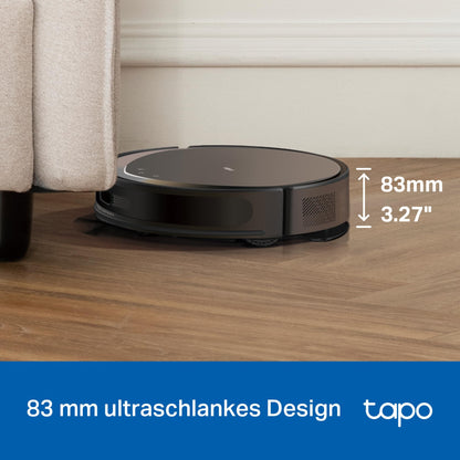 Tapo RV20 Max Plus robotic vacuum cleaner with mop function and automatic emptying station, 5300Pa ultra-strong suction power, 83mm ultra-slim design, compatible with Alexa & Google Assistant voice control, App.
