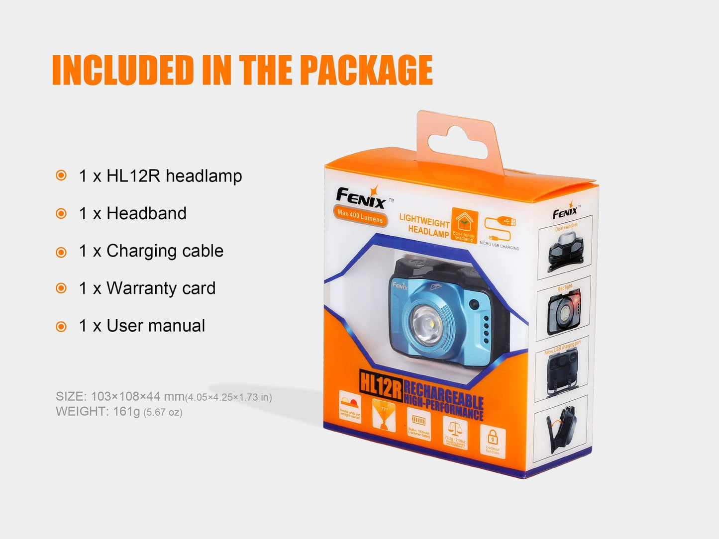 Fenix HL12R LED Headlamp (blue)