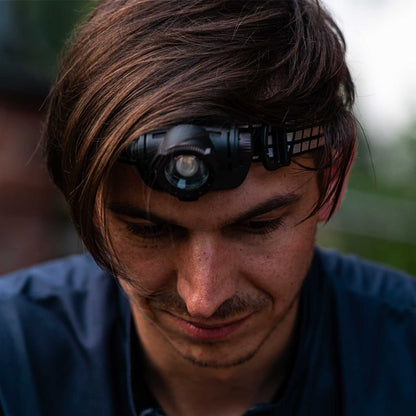 Ledlenser H7R Signature Premium Headlamp 1200 Lumens | Headlamp IP67 waterproof | swiveling lamp head | 260m beam distance | rechargeable | USB magnetic charging | 65h runtime | Helmet Mount