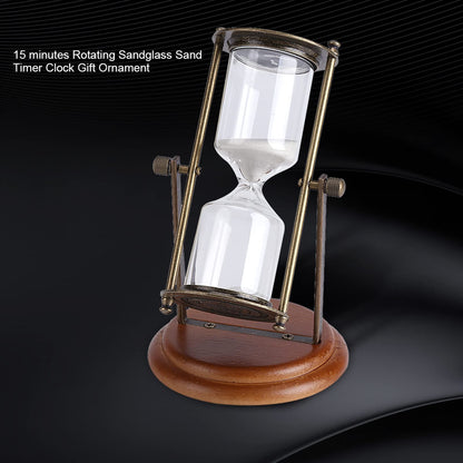 15 minute hourglass, vintage metal 15 minute hourglass, unique hourglass timer with glass for gift home office desk