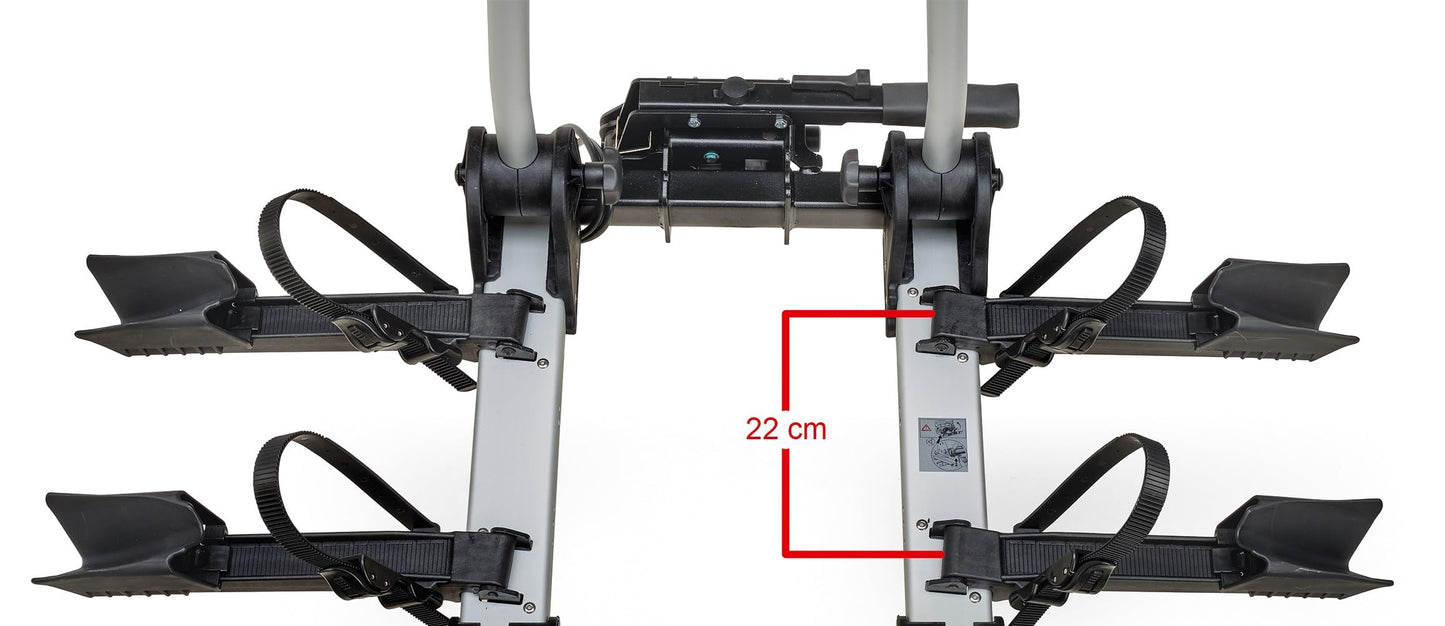 Westfalia 3-bike bikelander bike carrier for the tow bar | Hitch carrier for 3 bikes | E-bike compatible | foldable | LED hybrid lights