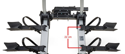 Westfalia 3-bike bikelander bike carrier for the tow bar | Hitch carrier for 3 bikes | E-bike compatible | foldable | LED hybrid lights