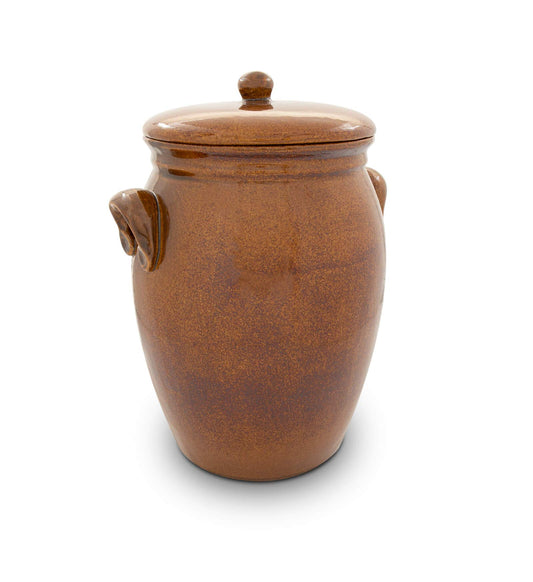 Original K&K Rum Pot 5.0 Liter - Shape 2 / Multi-purpose pot / ceramic pot, Smooth, Brown-shiny