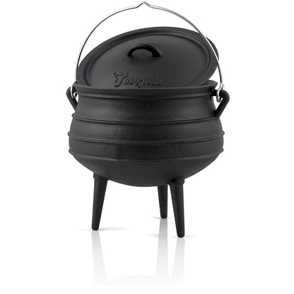 BBQ-Toro Potjie | Cast Iron Cauldron Potjie #4, approx. 12 liters | Cast Iron Pot with legs | South African Dutch Oven | Cooking pot for open fire, Cast Iron Braising Pot with lid | Meat pot