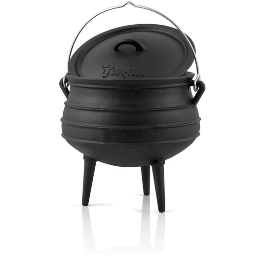 BBQ-Toro Potjie | Cast Iron Cauldron Potjie #4, approx. 12 liters | Cast Iron Pot with legs | South African Dutch Oven | Cooking pot for open fire, Cast Iron Braising Pot with lid | Meat pot
