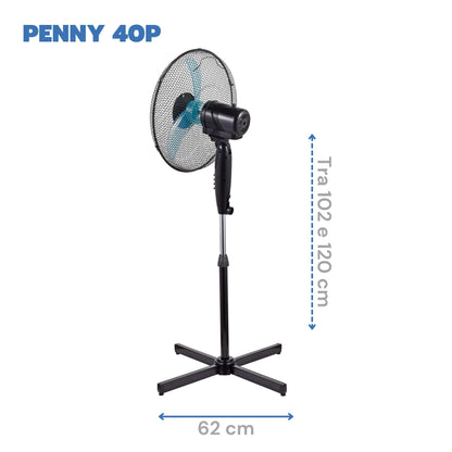 ARDES - Pedestal Fan, powerful, quiet, 3 blades, 40 cm, oscillating, with adjustable height and tilt, Ardes Pedestal Fan, 3 speed settings, model Penny AR5AM40P