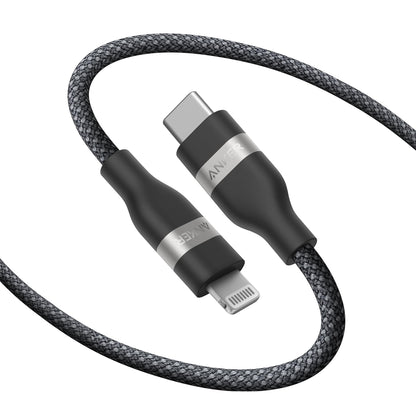 Anchor USB C Lightning Cable, Upcycled Woven USB C to Lightning Cable 180cm, ultra-fast charging cable for iPhone 14/13/12/11 Series and more.