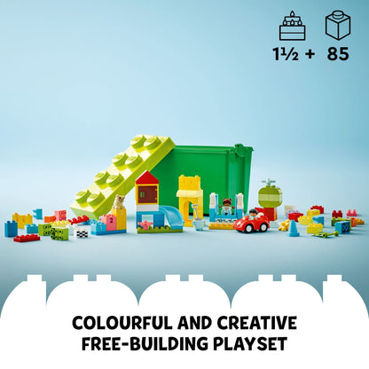 LEGO DUPLO Classic Deluxe Brick Box 10914 Starter Set with Storage Box, Great Educational Toy for Toddlers 18 Months and up, New 2020 (85 Pieces)