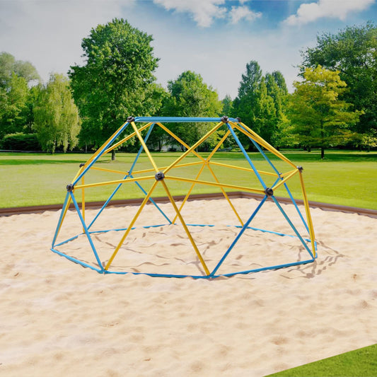 VESKA Climbing DomeClimber Kids Metal Climbing Dome Geodome (8FT - 244cm, blue/yellow)