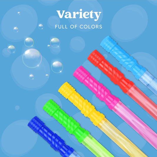 JOYIN 12 pieces 4oz(118ml) Bubble Wand, Bubble Set for Kids with 12 bags 12ml Bubble Solution, Bubble Sword for Wedding Birthday Party Baptism Valentine's Day, Summer Toy