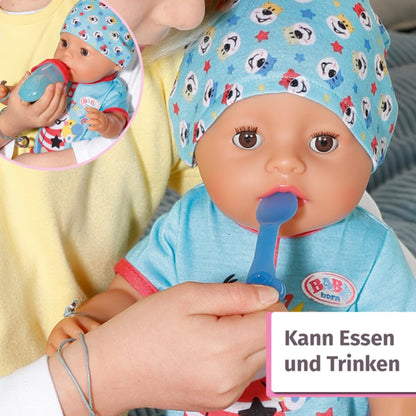 BABY born Magic Boy, baby doll with 10 functions for children aged 3 and up, no battery required, 43cm tall, 827963 Zapf Creation