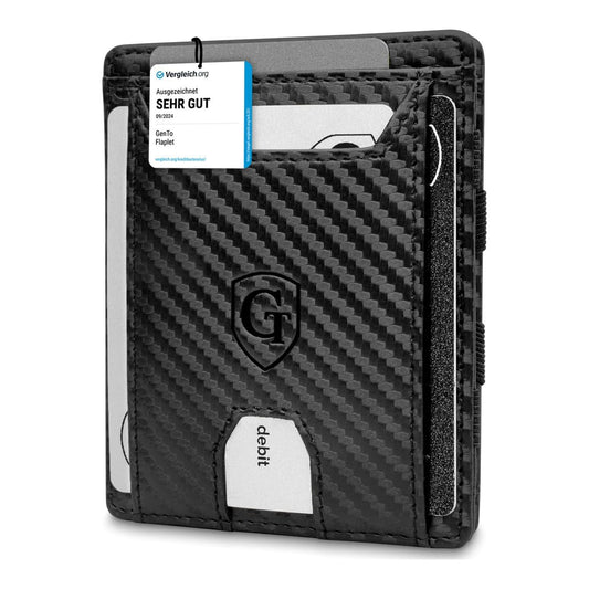 GenTo FLAPLET - Wallet with/without coin pocket - TÜV certified RFID NFC protection - Magic Wallet - Includes gift box - Smart Wallet - Purse for men/women
