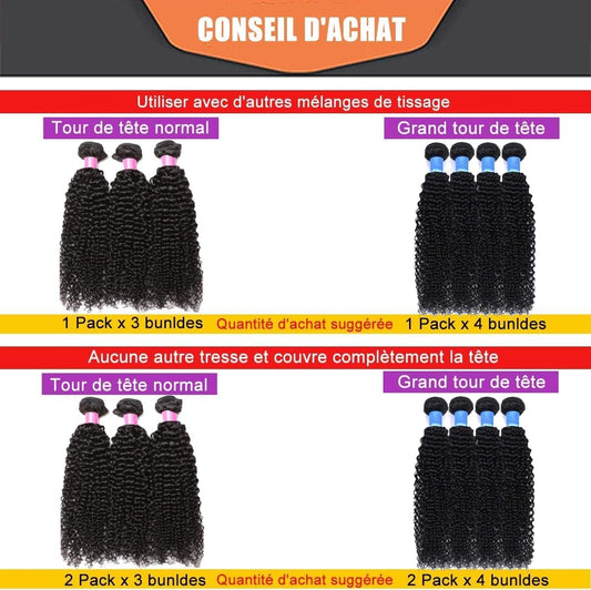 Curly Weave Bundles made of 100% human hair, 28 inches long. Unprocessed Brazilian Kinky Curly Virgin Human Hair for Black Women in natural color.