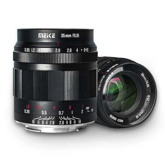 Meike 35mm f0.95 large aperture manual focus prime lens, compatible with Sony E-Mount mirrorless cameras NEX 3 3N NEX 5R NEX 6 7 A6600 A6400 A5000 A5100 A6000 A6100 A6300 A6500 A300.