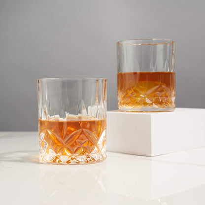 Whiskey 5832 Admiral Crystal Tumblers, Set of 4 by Home & Kitchen, 9 ounces, Clear