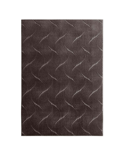Taracarpet short pile Boho Scandi polyester carpet in 3D look, washable, easy to care for and sturdy. Ideal for living room, bedroom, and children's room, can also be used as a bath mat. Anthracite Dune 200x290 cm.