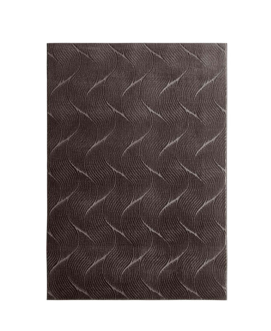 Taracarpet short pile Boho Scandi polyester carpet in 3D look, washable, easy to care for and sturdy. Ideal for living room, bedroom, and children's room, can also be used as a bath mat. Anthracite Dune 200x290 cm.