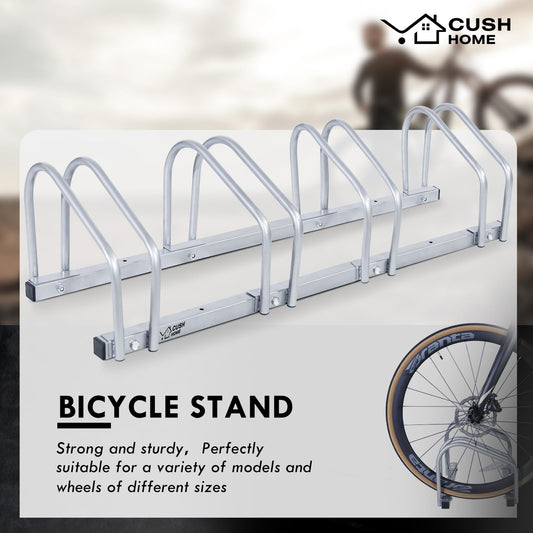 CCLIFE bike stand floor for 4 bikes with tire widths up to 65 mm Iron bike holder 101 x 32 x 26 cm