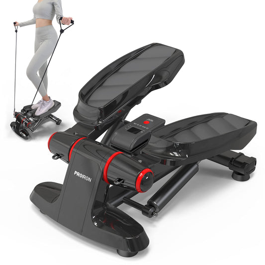 PROIRON Swing Stepper for Home - 120kg with Display for Leg and Butt Training, Mini Twister Cardio - Wear-free Hydraulic Cylinders - Noiseless