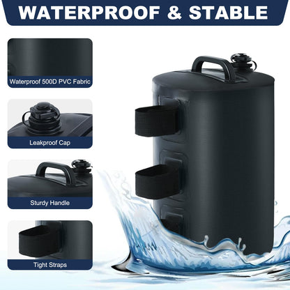 MasterCanopy 4-Pack Water Weight Bags Sandbags Leg Weights Anchors Reusable, for Pop-up Canopy, Folding Canopy, Tent, Canopy, Black