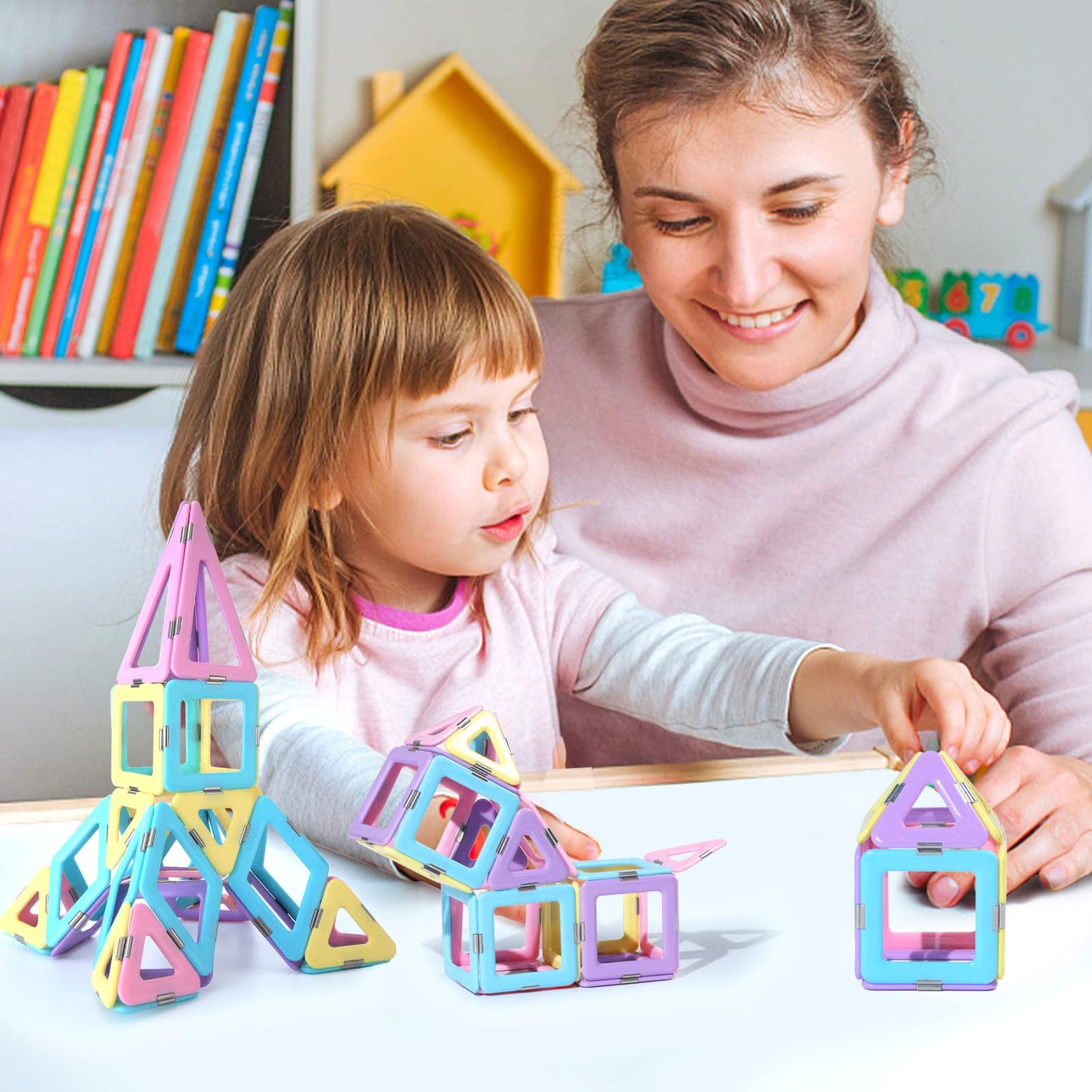Magblock Magnetic Building Blocks - Magnet Construction Build Blocks Kids Gift Toy for Boys and Girls 3 4 5 6 7 8 years old (80 Pieces)