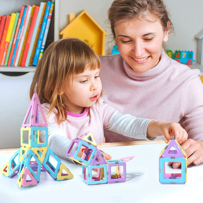 Magblock Magnetic Building Blocks - Magnet Construction Build Blocks Kids Gift Toy for Boys and Girls 3 4 5 6 7 8 years old (80 Pieces)