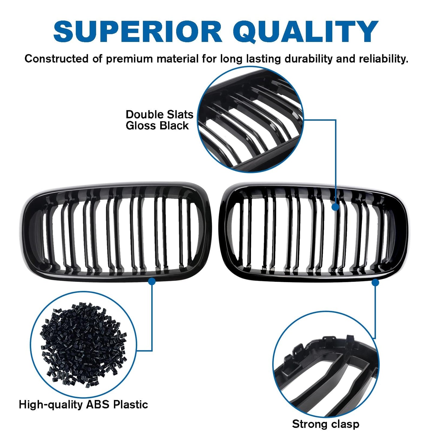 Gangying F15 F16 front grille for BMW X5 X6 F15 F16 kidney black double slat sport grille glossy black 2014 2015 2016 2017 2018