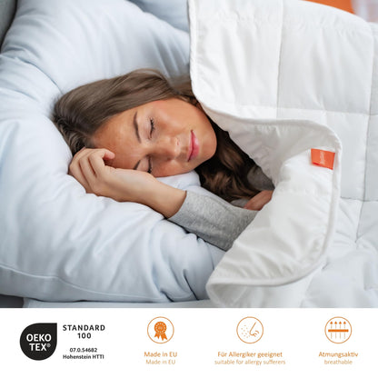 Sleeping pillow 80x80 cm set of 4, hypoallergenic, washable, Made in EU, Oeko-Tex, large bed pillow 80 x 80, cushions, pillows, 4 pieces, comfort 100.