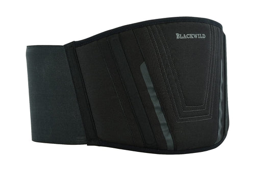BLACKWILD Kidney Belt Motorcycle| Kidney Belt Motorcycle Men and Women, Basic Black | Effective stabilization kidney warmer lumbar support Kidney Belt (4XL = 155-170cm belly circumference)