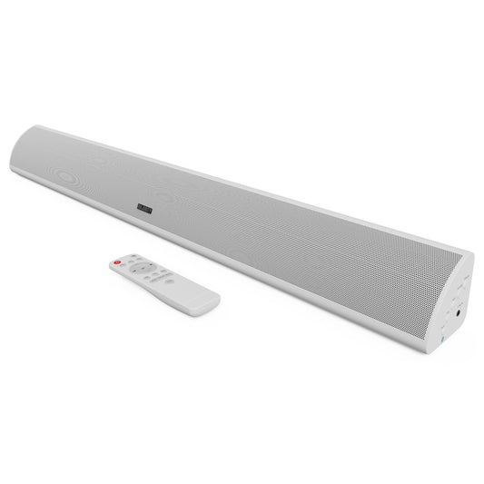 MAJORITY Snowdon Soundbar for TV | 120W 2.1 speaker with integrated subwoofer | Bluetooth | 81CM Sound Bar (White)