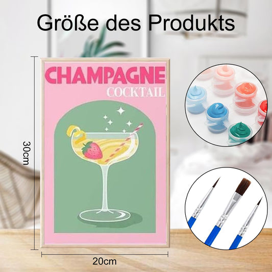 Paint by Numbers Wine Glasses 6-piece set Digital painting with 6 brushes Suitable for boys and girls as gifts (20x30)