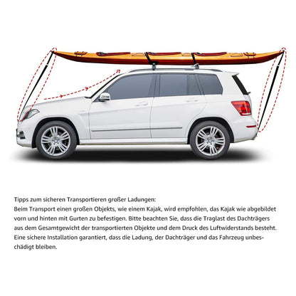 Amazon Basics Roof Rack with Cross Bars, 132 cm, for spans up to 117 cm between raised side rails with gap, 2-pack, Black/Silver