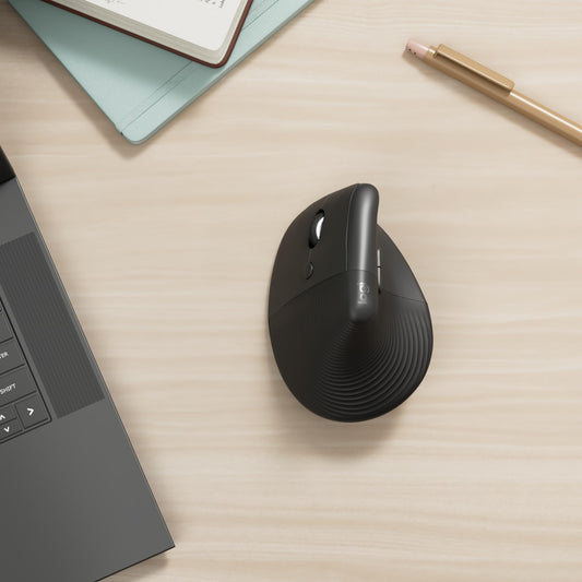 Logitech Lift Left Vertical Ergonomic Mouse, Left-handed, Wireless, Bluetooth or Logi Bolt USB Receiver, Silent Clicks, 4 Buttons, Compatible with Windows/macOS/iPadOS, Laptop, PC - Graphite