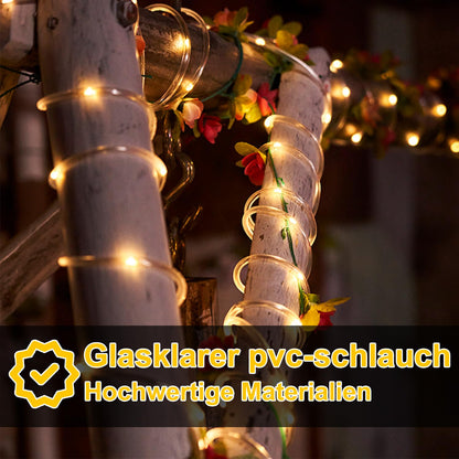 Cecaylie LED light tube outdoor indoor, 40M 960 LEDs warm white light tube with timer and 8 modes waterproof string lights outdoor and indoor, for party wedding Christmas decoration