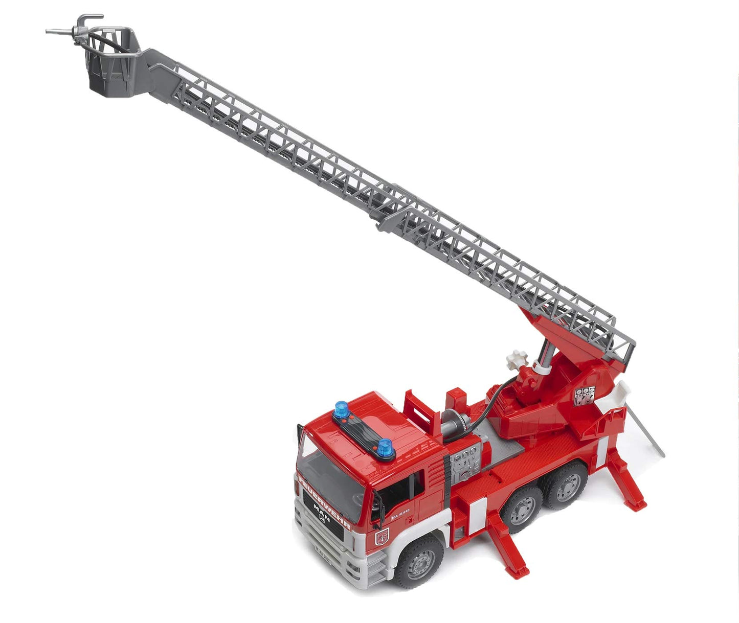 Brother 02771 - Man TGA Fire Engine with turntable ladder, water pump & light & sound module - 1:16 emergency vehicle, fire truck, emergency call, fire-fighting vehicle, toy.