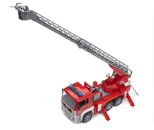 Brother 02771 - Man TGA Fire Engine with turntable ladder, water pump & light & sound module - 1:16 emergency vehicle, fire truck, emergency call, fire-fighting vehicle, toy.