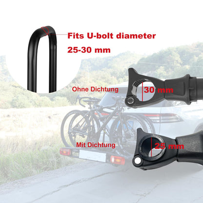 Frame holder, 25cm in length, bike mount bike holder, bike carrier, bike holder mounting clamp for RV, lockable, for U-shaped tube.