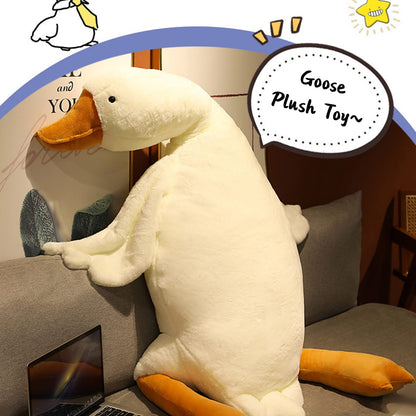 Tiiyee Goose plush toy, swan fabric plush Sweden Stuffed Toy Huge plush duck doll Soft plush toy Sleeping pillow cushion bed sofa floor toy birthday gift White 1.6M