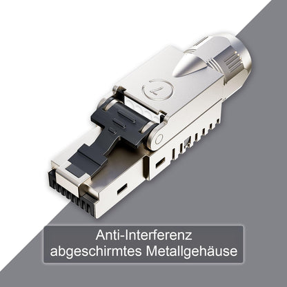 FGB 10 Gbps RJ45 CAT7 network plug Lan plug LSA shielded RJ45 plug tool-free for installation cable 600MHz for patch cables installation cables CAT7 CAT6A, 4 pieces