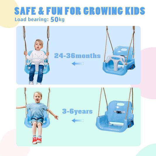 CCLIFE baby swing with swing frame children's swing swing frame outdoor and indoor adjustable from 2 years ZERRO