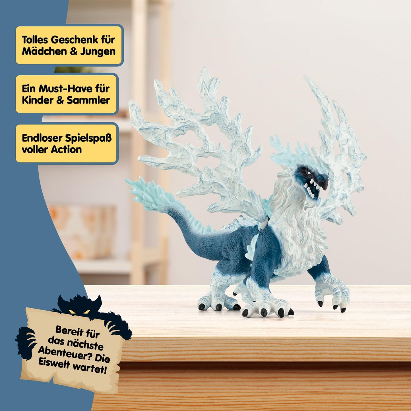 SCHLEICH ELDRADOR Creatures | Ice Dragon 70790 | Detailed monster figure with movable wings | Great gift for girls and boys | Toy for ages 7 and up | 20 x 15 x 13 cm