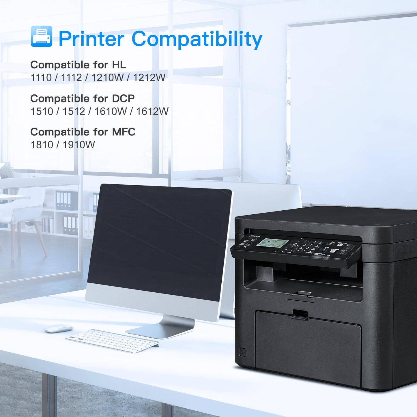 LxTek TN1050 compatible toner cartridge for Brother TN-1050 TN1050 for Brother DCP-1510 DCP-1610W DCP-1612W DCP-1512 MFC-1910W MFC-1810 HL-1110 HL-1212W HL-1210W HL-1112 (Black, 2-pack)