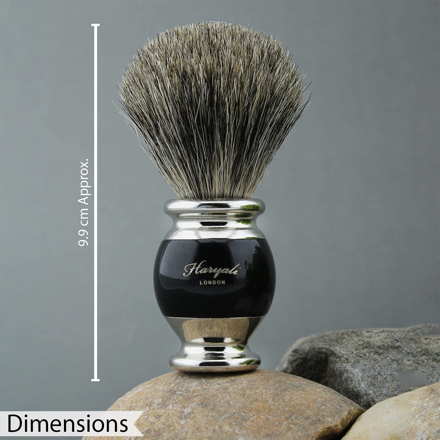 Haryali London Shaving Set - 5 piece shaving set - double edge safety razor - Super Badger shaving brush - shaving soap - shaving bowl - high quality black set - Razor set