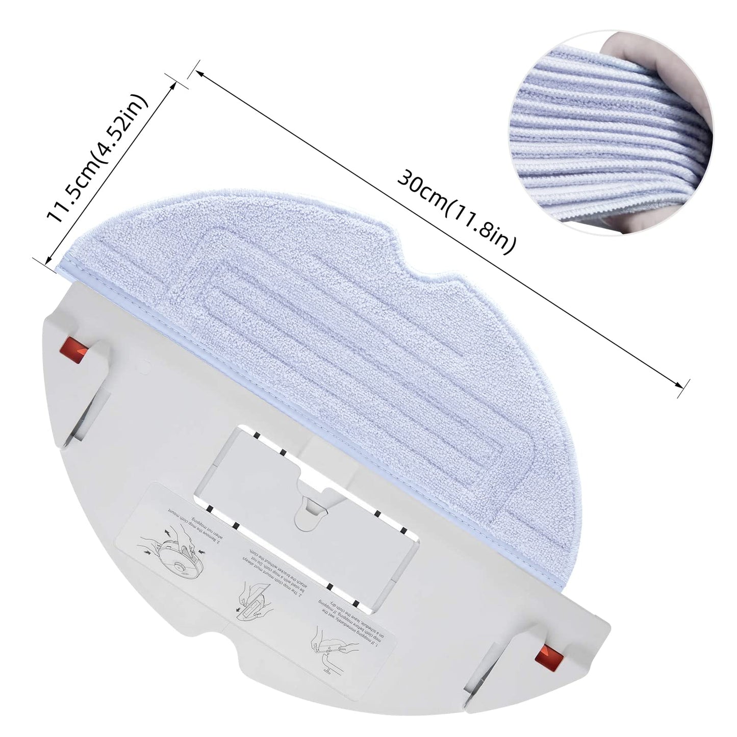 12 Piece Cleaning Cloth Accessory Kit for Roborock S8 / S8+ / S7 MaxV / S7 MaxV Plus / S7 MaxV Ultra / S7 Pro Ultra / S7 / S7+ Robot Vacuum Microfiber VibraRise Mop Cloth Replacement (Blue Gray)