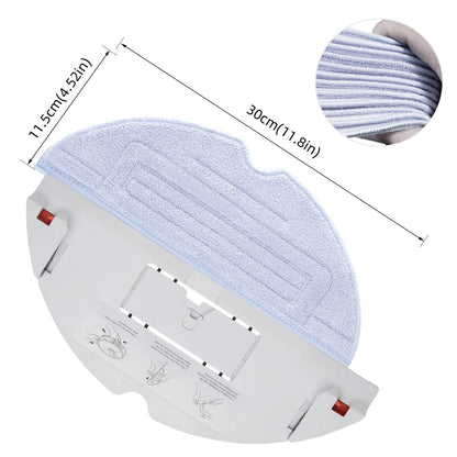 12 Piece Cleaning Cloth Accessory Kit for Roborock S8 / S8+ / S7 MaxV / S7 MaxV Plus / S7 MaxV Ultra / S7 Pro Ultra / S7 / S7+ Robot Vacuum Microfiber VibraRise Mop Cloth Replacement (Blue Gray)